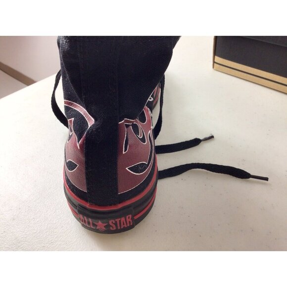 Converse All Star High Tops Shoes Black Red Tattoos Mens 8 - Picture 8 of 8